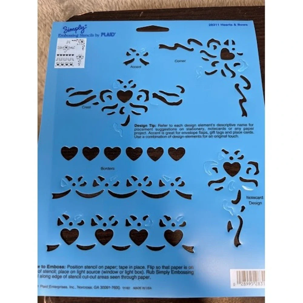Plaid Simply Embossed Frameable Art Kit 8638 Stencils and Tool Set Vintage